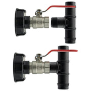 IBC 2” S60X6 Cap with Lever Valve and 25mm Barbed Tee - Home & Garden > Lawn & Garden