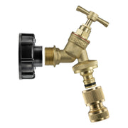 IBC 2” S60X6 Cap with Brass Bib Quick Connect Tap and Hose Connector - Home & Garden > Lawn & Garden