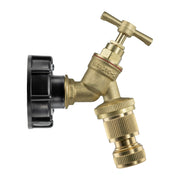 IBC 2” S60X6 Cap with Brass Bib Quick Connect Tap and Hose Connector - Home & Garden > Lawn & Garden