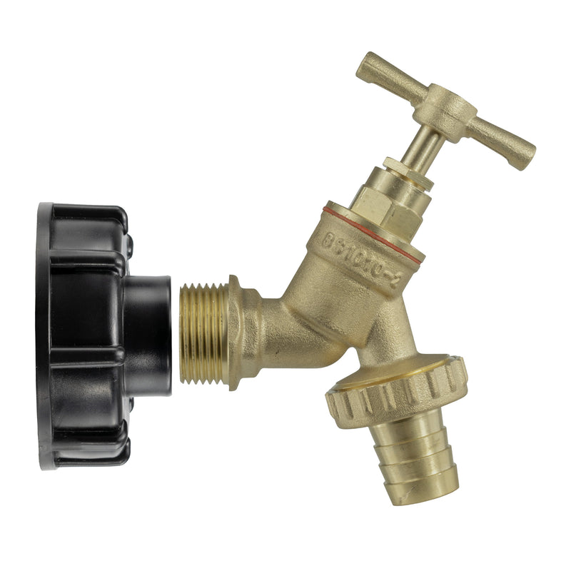 IBC 2” S60X6 Cap with Brass Bib Tap ¾” Barb - Home & Garden > Lawn & Garden