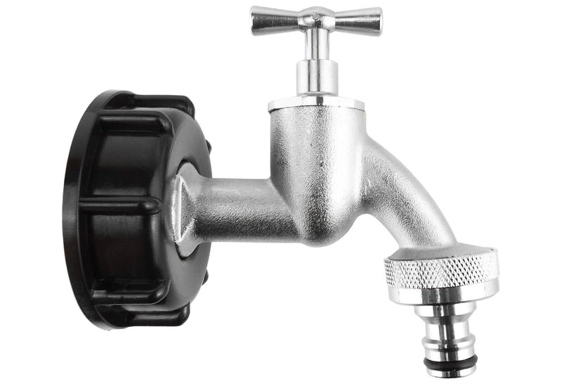 IBC 2” S60X6 Cap with Quick Connect Nickle Plated Bib Tap ½” BSP - Home & Garden > Lawn & Garden