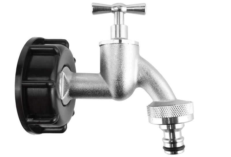 IBC 2” S60X6 Cap with Quick Connect Nickle Plated Bib Tap ½” BSP - Home & Garden > Lawn & Garden