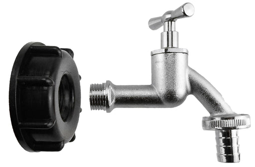 IBC 2” S60X6 Cap with Nickle Plated Bib Tap ½” Barb - Home & Garden > Lawn & Garden