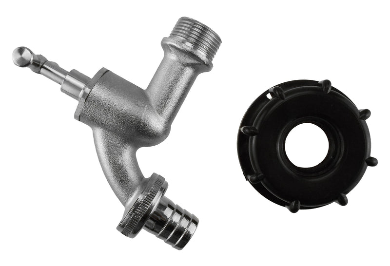 IBC 2” S60X6 Cap with Nickle Plated Bib Tap ½” Barb - Home & Garden > Lawn & Garden