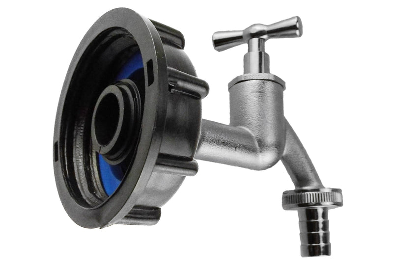 IBC 2” S60X6 Cap with Nickle Plated Bib Tap ½” Barb - Home & Garden > Lawn & Garden