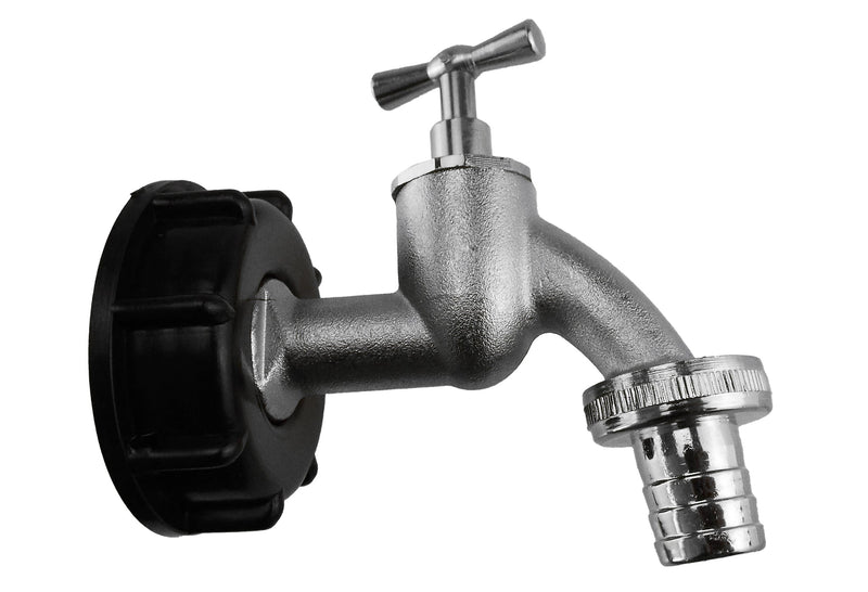 IBC 2” S60X6 Cap with Nickle Plated Bib Tap ½” Barb - Home & Garden > Lawn & Garden