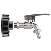 IBC 2" S60X6 - 1/2" BSP Cap with Lever Tap Hose Barb and Side Lock - Garden watering