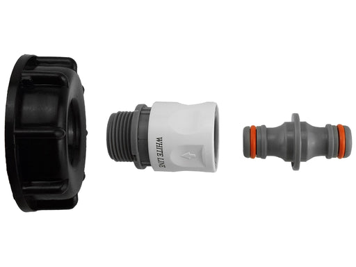 IBC 2” S60X6 Cap with ¾” BSP Threaded Hose Connector and Double Male WL - Hardware > Plumbing > Plumbing Fittings & Supports > Pipe Connectors
