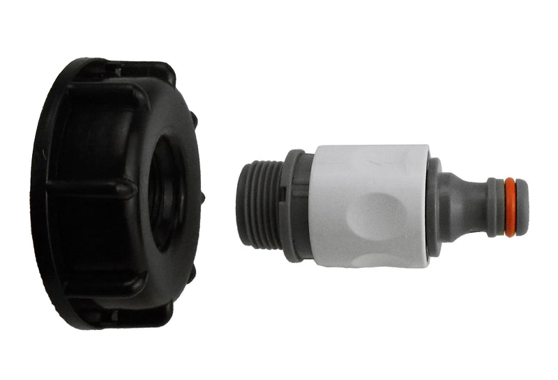 IBC 2” S60X6 Cap with ¾” BSP Threaded Hose Connector and Double Male WL - Hardware > Plumbing > Plumbing Fittings & Supports > Pipe Connectors
