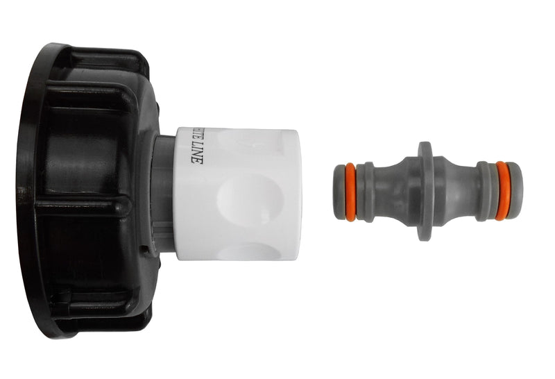 IBC 2” S60X6 Cap with ¾” BSP Threaded Hose Connector and Double Male WL - Hardware > Plumbing > Plumbing Fittings & Supports > Pipe Connectors