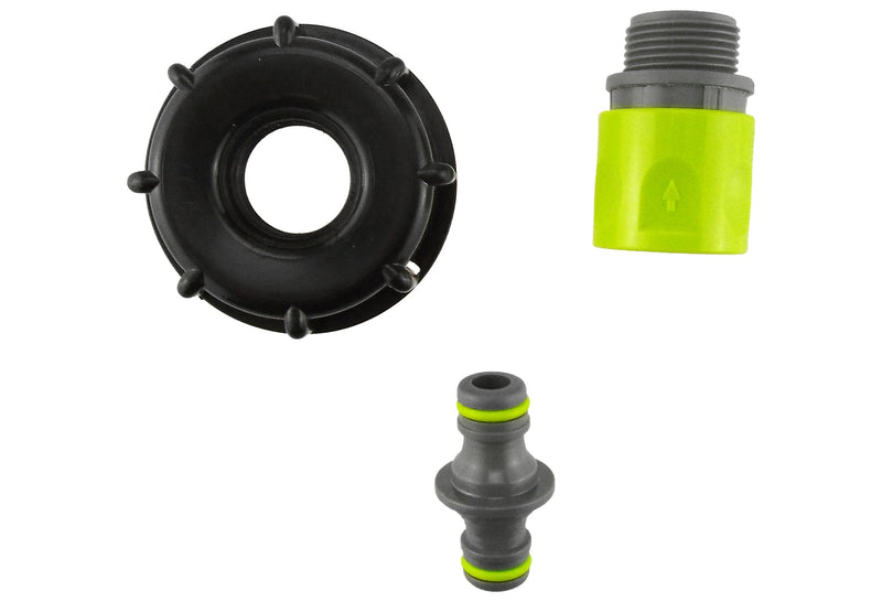 IBC 2” S60X6 Cap with ¾” BSP Threaded Hose Connector and Double Male Lime - Hardware > Plumbing > Plumbing Fittings & Supports > Pipe Connectors