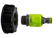 IBC 2” S60X6 Cap with ¾” BSP Threaded Hose Connector and Double Male Lime - Hardware > Plumbing > Plumbing Fittings & Supports > Pipe Connectors