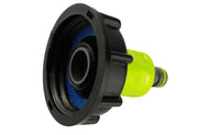IBC 2” S60X6 Cap with ¾” BSP Threaded Hose Connector and Double Male Lime - Hardware > Plumbing > Plumbing Fittings & Supports > Pipe Connectors
