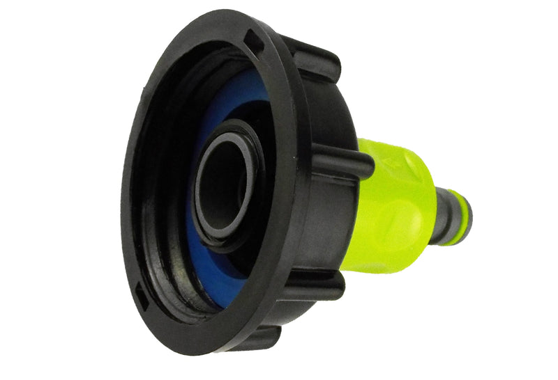 IBC 2” S60X6 Cap with ¾” BSP Threaded Hose Connector and Double Male Lime - Hardware > Plumbing > Plumbing Fittings & Supports > Pipe Connectors
