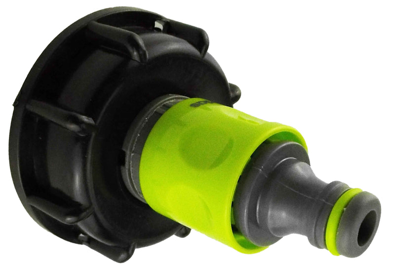 IBC 2” S60X6 Cap with ¾” BSP Threaded Hose Connector and Double Male Lime - Hardware > Plumbing > Plumbing Fittings & Supports > Pipe Connectors