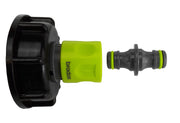 IBC 2” S60X6 Cap with ¾” BSP Threaded Hose Connector and Double Male Lime - Hardware > Plumbing > Plumbing Fittings & Supports > Pipe Connectors