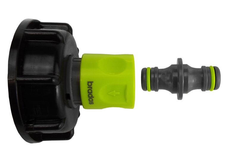 IBC 2” S60X6 Cap with ¾” BSP Threaded Hose Connector and Double Male Lime - Hardware > Plumbing > Plumbing Fittings & Supports > Pipe Connectors