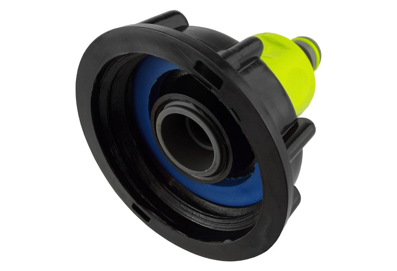 IBC 2” S60X6 Cap with ¾” BSP Threaded Hose Connector and Double Male Lime - Hardware > Plumbing > Plumbing Fittings & Supports > Pipe Connectors