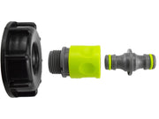 IBC 2” S60X6 Cap with ¾” BSP Threaded Hose Connector and Double Male Lime - Hardware > Plumbing > Plumbing Fittings & Supports > Pipe Connectors