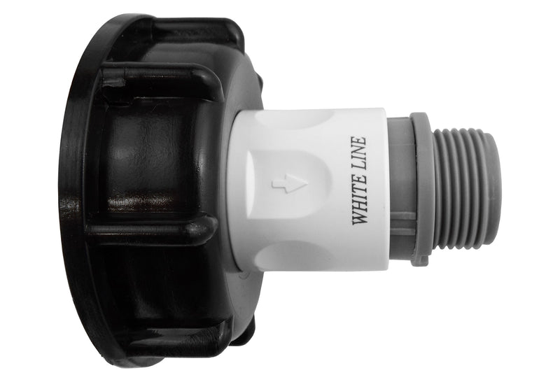 IBC 2” S60X6 Cap with Male Quick Connector and ¾” BSP Threaded Hose Connector - Hardware > Plumbing > Plumbing Fittings & Supports > Pipe Connectors