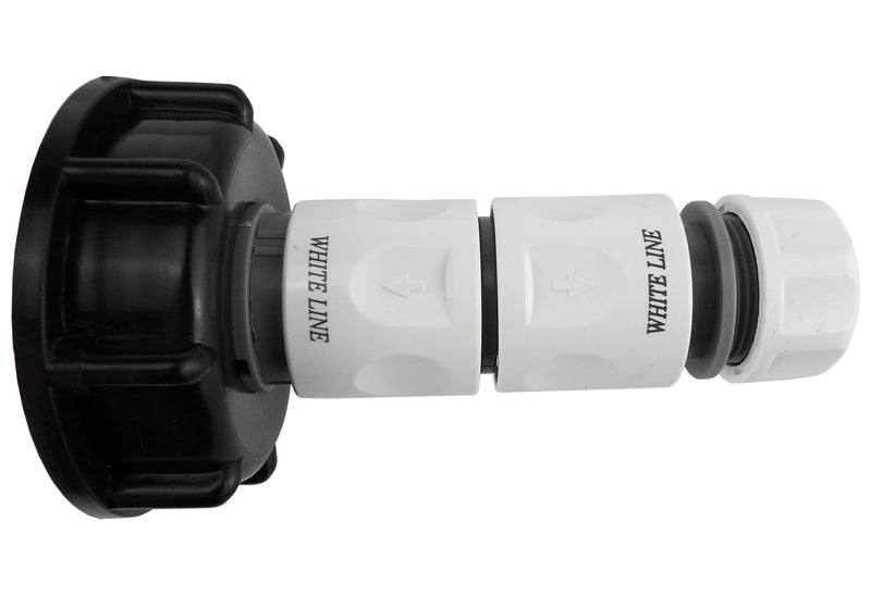 IBC 2” S60X6 Cap with Threaded Hose Fitting, Double Male and Hose Connector WL - Hardware > Plumbing > Plumbing Fittings & Supports > Pipe Connectors