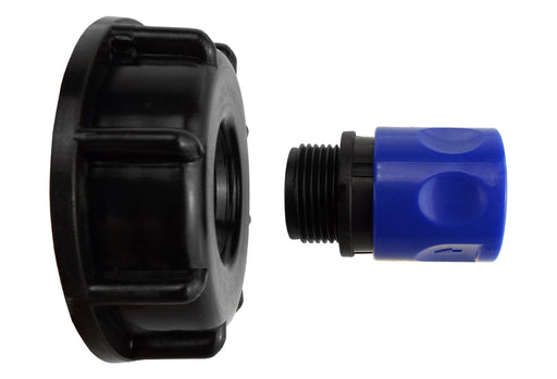 IBC 2” S60X6 Cap with ¾” BSP Threaded Hose Connector Blue - Hardware > Plumbing > Plumbing Fittings & Supports > Pipe Connectors