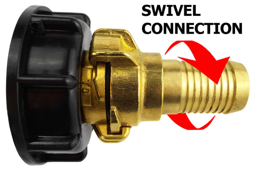 IBC 2” S60X6 Cap with Geka Type Fittings 13mm Barb Swivel - Home & Garden > Lawn & Garden