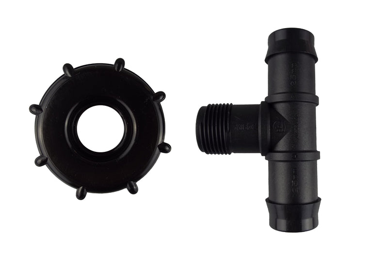 IBC 2” S60X6 Cap with 25mm Barbed Tee - Home & Garden > Lawn & Garden
