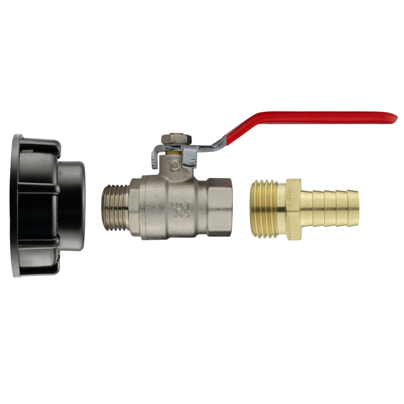 IBC 2” S60X6 Cap with Lever Valve and 13mm Brass Barb - Home & Garden > Lawn & Garden