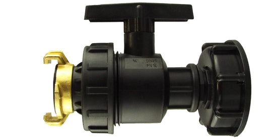IBC 2” S60X6 Cap with Large Plastic Valve and Geka Type Fitting - Home & Garden > Lawn & Garden