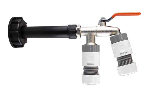 IBC 2” S60X6 Cap with Water Filter, Double Lever Tap and Max Flo Hose Connectors Set - Home & Garden > Lawn & Garden