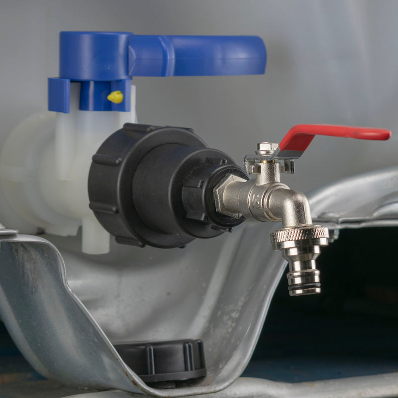 IBC 2” S60X6 - 1/2" BSPF Extender Adaptor with ½” BSP Quick Connect Lever Tap - Hardware > Plumbing > Plumbing Fittings & Supports > Pipe Connectors