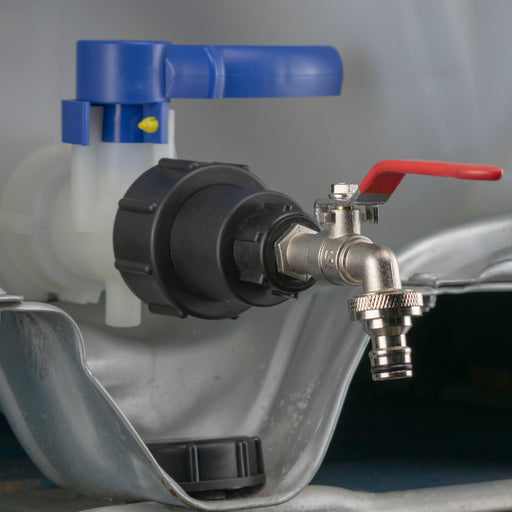 IBC 2” S60X6 - 1/2" BSPF Extender Adaptor with ½” BSP Quick Connect Lever Tap - Hardware > Plumbing > Plumbing Fittings & Supports > Pipe Connectors