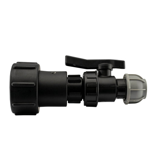 IBC 2” S60X6 – 3/4" BSPF Extender Adaptor with 25mm MDPE Valve - Hardware > Plumbing > Plumbing Fittings & Supports > Pipe Connectors