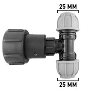 IBC 2” S60X6 – 1" BSPF Extender Adaptor with MDPE Tee 25mm - Hardware > Plumbing > Plumbing Fittings & Supports > Pipe Connectors