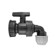 IBC 2” S60X6 Cap with Large Plastic Valve and MDPE Elbow 25mm - Hardware > Plumbing > Plumbing Fittings & Supports > Pipe Caps & Plugs