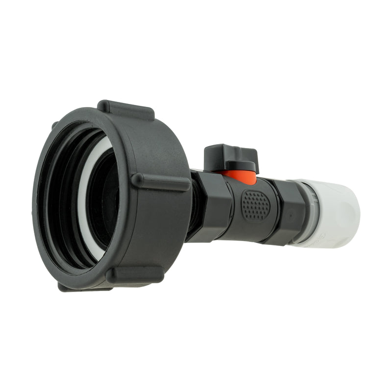 IBC 2” S60X6 Cap with In-Line BSPF Valve and ¾” BSPM Female Hose Connector WL - Hardware > Plumbing > Plumbing Fittings & Supports > Pipe Connectors