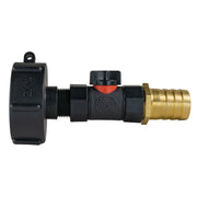 IBC 2” S60X6 Cap with In-Line BSPF Valve and 25mm Brass Barb - Hardware > Plumbing > Plumbing Fittings & Supports > Pipe Connectors