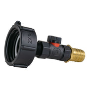 IBC 2” S60X6 Cap with In-Line BSPF Valve and 25mm Brass Barb - Hardware > Plumbing > Plumbing Fittings & Supports > Pipe Connectors