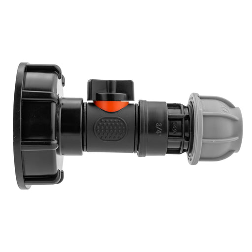 IBC 2” S60X6 Cap with In-Line BSPM Valve and MDPE Straight 20mm - Hardware > Plumbing > Plumbing Fittings & Supports > Pipe Connectors