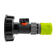 IBC 2” S60X6 Cap with In-Line BSPM Valve and ¾” BSPF Female Hose Connector Lime - Hardware > Plumbing > Plumbing Fittings & Supports > Pipe Connectors