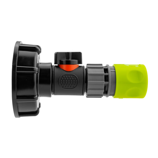 IBC 2” S60X6 Cap with In-Line BSPM Valve and ¾” BSPF Female Hose Connector Lime - Hardware > Plumbing > Plumbing Fittings & Supports > Pipe Connectors