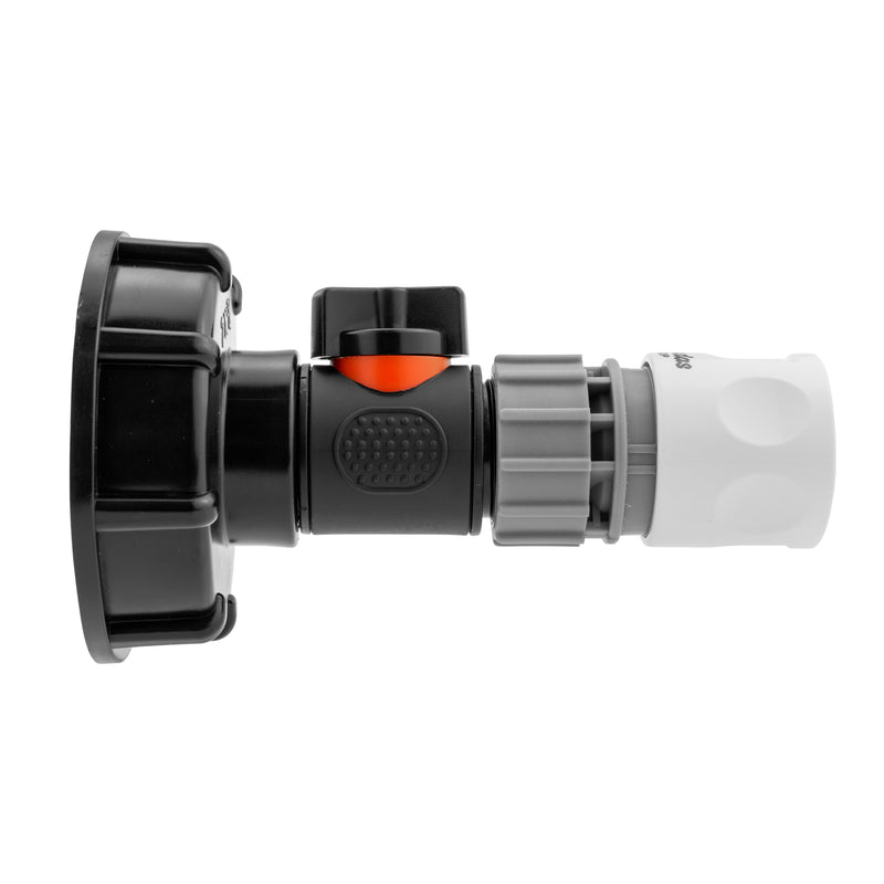 IBC 2” S60X6 Cap with In-Line BSPM Valve and ¾” BSPF Female Hose Connector WL - Hardware > Plumbing > Plumbing Fittings & Supports > Pipe Connectors