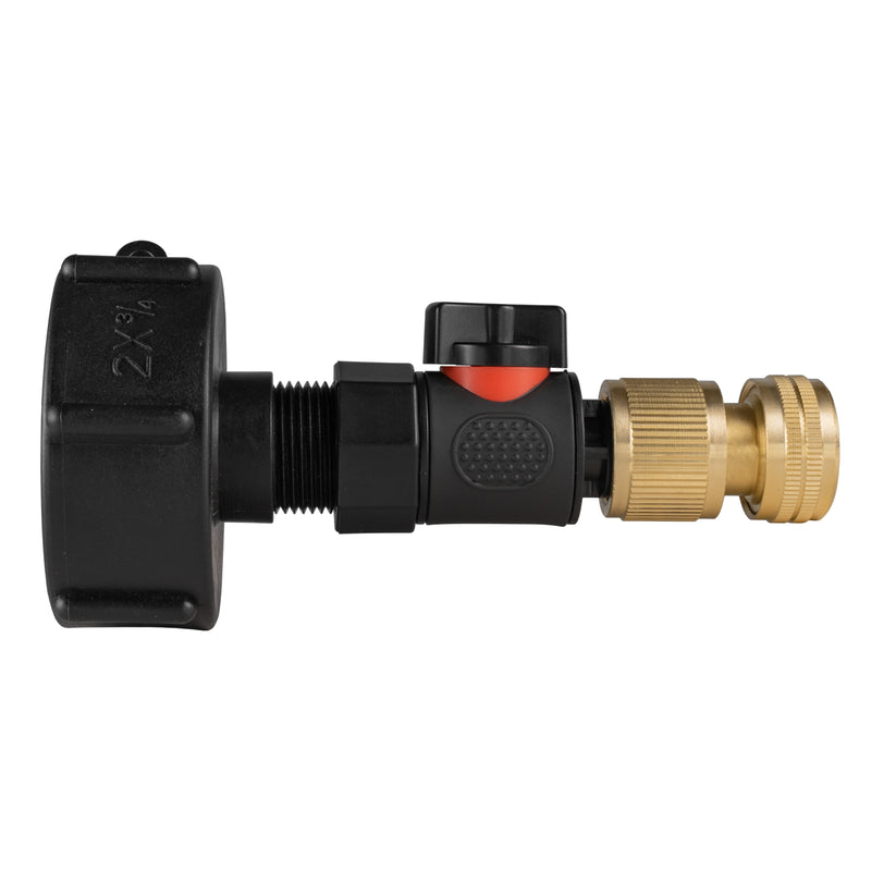 IBC 2” S60X6 Cap with BSPF Thread-Quick Connect Male Valve and Hose Connector Brass - Hardware > Plumbing > Plumbing Fittings & Supports > Pipe Connectors