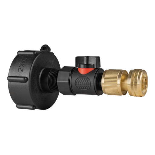 IBC 2” S60X6 Cap with BSPF Thread-Quick Connect Male Valve and Hose Connector Brass - Hardware > Plumbing > Plumbing Fittings & Supports > Pipe Connectors