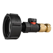 IBC 2” S60X6 Cap with BSPF Thread-Quick Connect Male Valve and Hose Connector Brass - Hardware > Plumbing > Plumbing Fittings & Supports > Pipe Connectors
