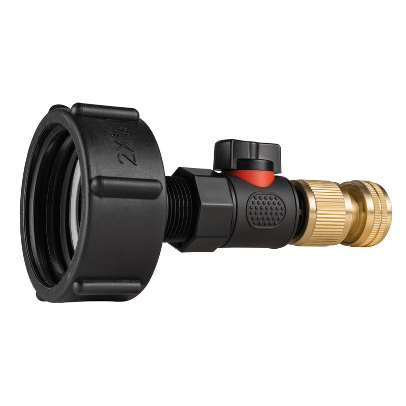 IBC 2” S60X6 Cap with BSPF Thread-Quick Connect Male Valve and Hose Connector Brass - Hardware > Plumbing > Plumbing Fittings & Supports > Pipe Connectors