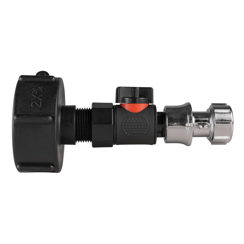IBC 2” S60X6 Cap with BSPF Thread-Quick Connect Male Valve and Hose Connector Zinc - Hardware > Plumbing > Plumbing Fittings & Supports > Pipe Connectors