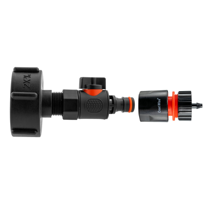 IBC 2” S60X6 Cap with BSPF Thread-Quick Connect Male Valve and Hose Connector 4mm Barb - Hardware > Plumbing > Plumbing Fittings & Supports > Pipe Connectors