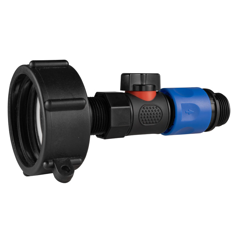 IBC 2” S60X6 Cap with BSPF Thread-Quick Connect Male Valve and Hose Connector 3/4" BSPM - Home & Garden > Lawn & Garden